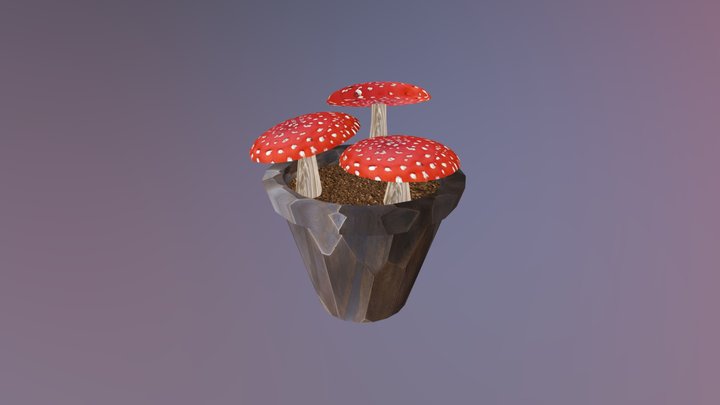 Mushroom N Pot Textured 3D Model