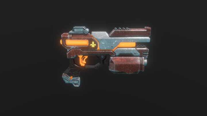 Pistol Texturing Study 3D Model