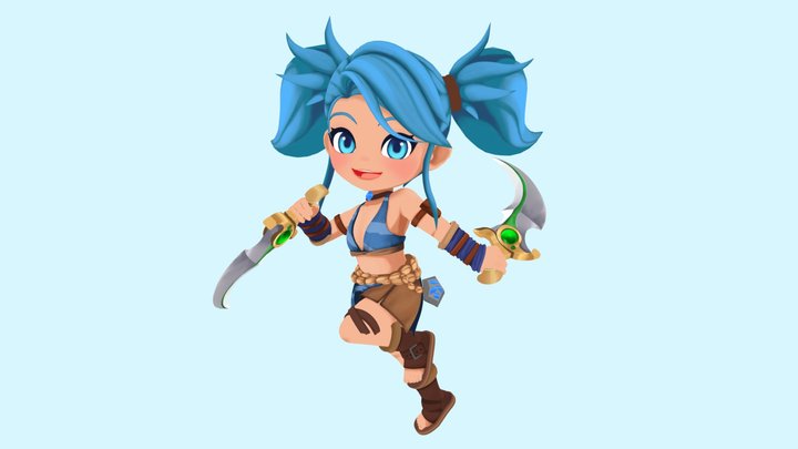 3D角色_原始女孩 3D Model