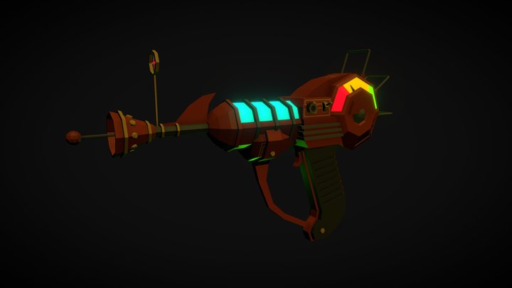 Low Poly Raygun 3D Model