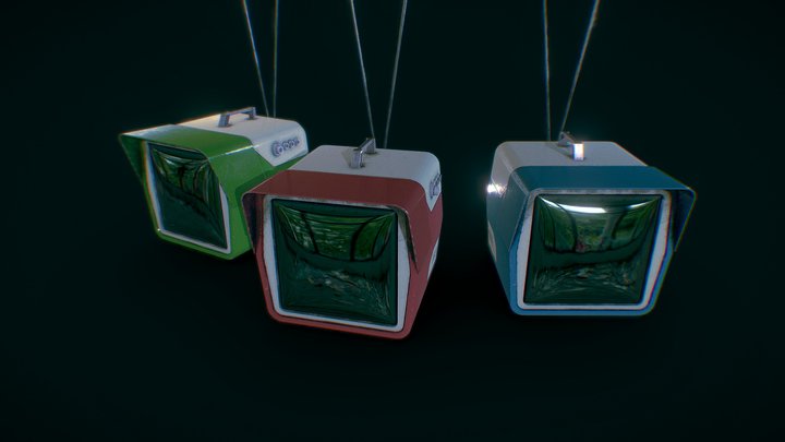 Retro Portable Televisions 3D Model