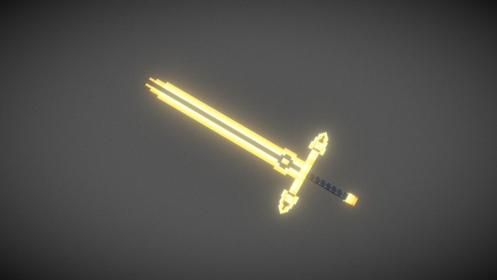 True Gold Rpg Sword 3D Model