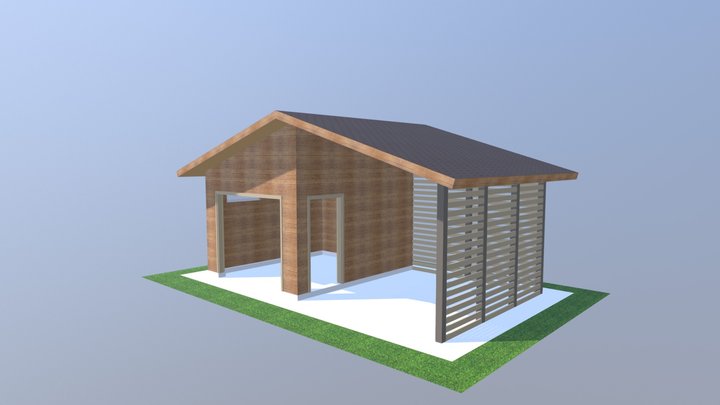 Гараж + Навес 4х7 3D Model