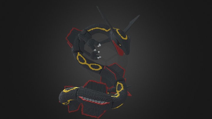 Minecraft Shiny Rayquaza Build Schematic 3D Model