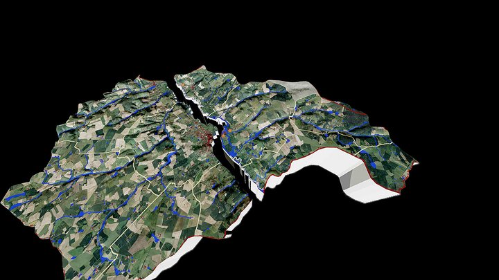 Plan de Paysage Châtillonnais-en-Berry: BV Aval 3D Model