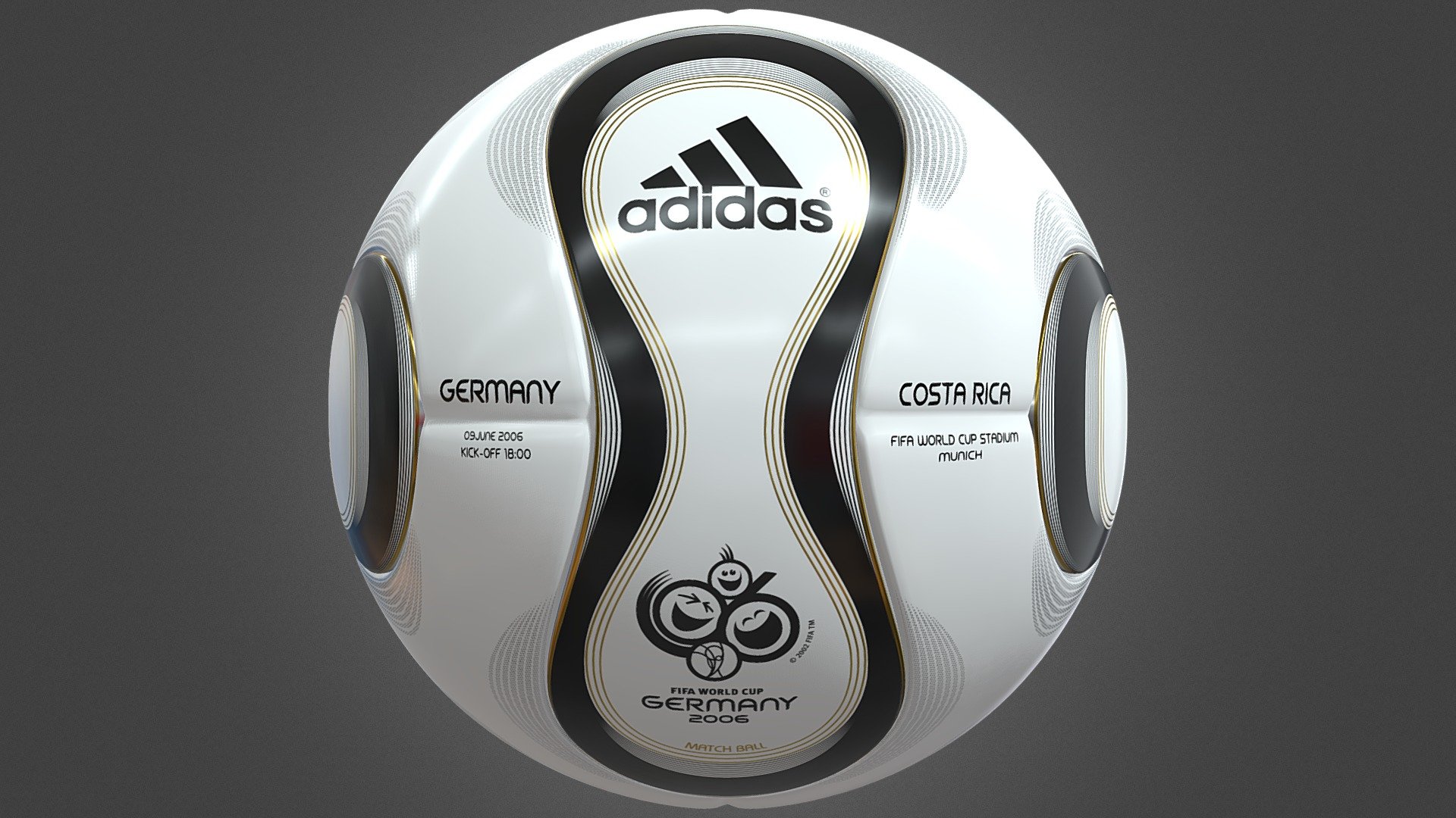 2006 FIFA WORLD CUP BALL +TEAMGEIST - 3D model by gusgovea10