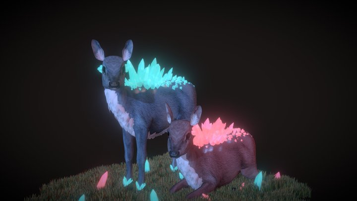 [2018] Fantasy Deers 3D Model