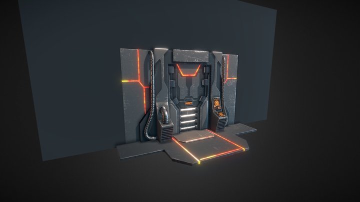 Sci Fi - Door - animated 3D Model