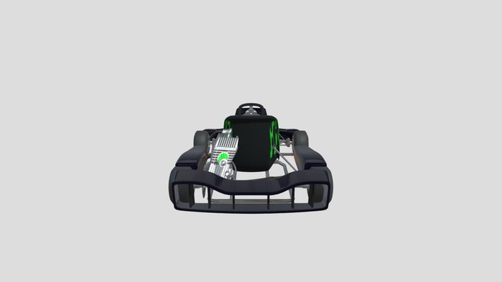Weißes Pedal-Gokart mit Rennrahmen 3D-Modell $89 - .max - Free3D