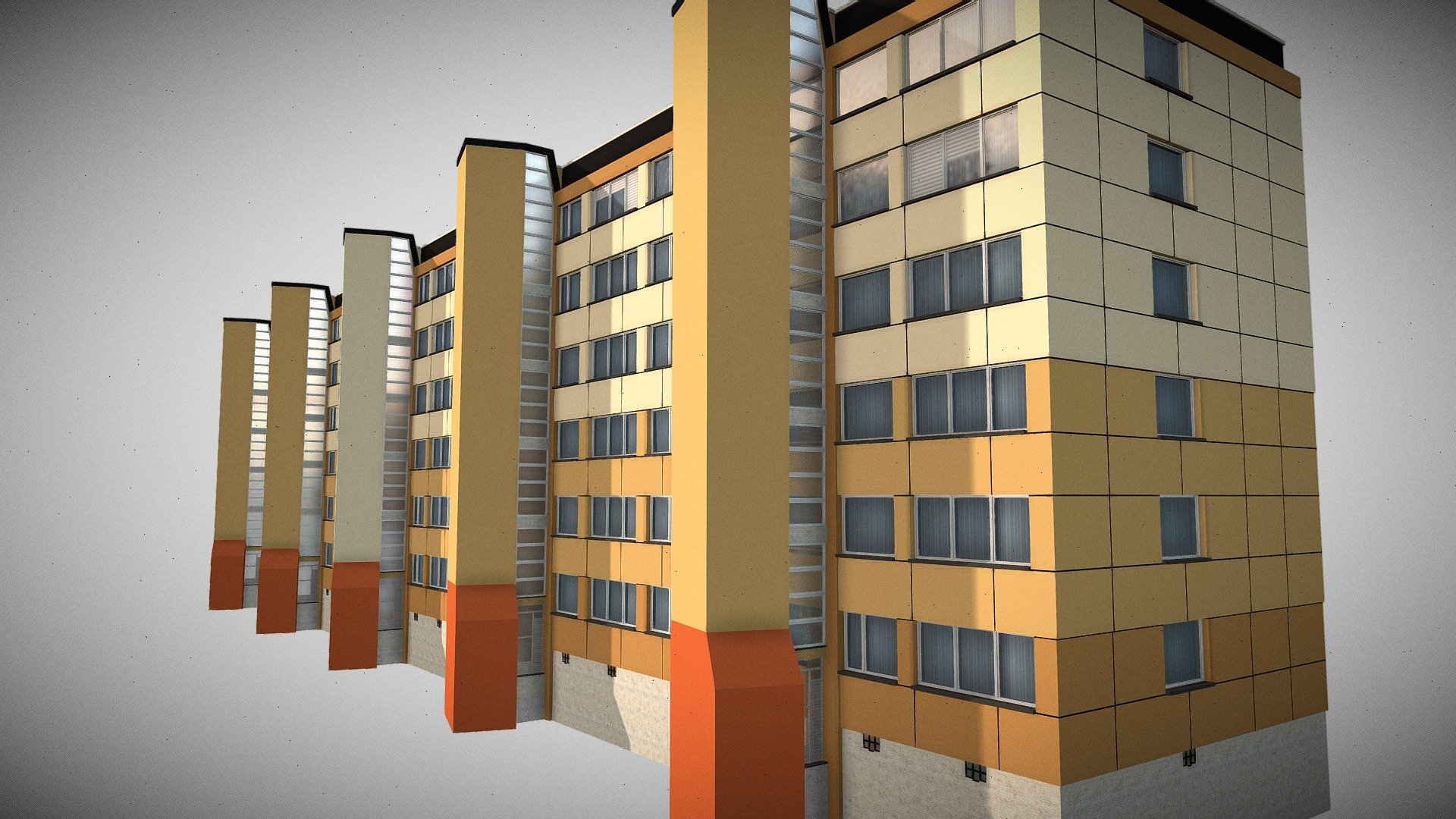 RESIDENT APARTMENT BUILDING | LOD 03 - 3D model by Zeeshan Murtaza ...