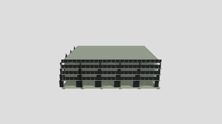 Office Building - Structural View 3D Model