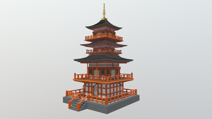 Japanese Temple Model 3D Model