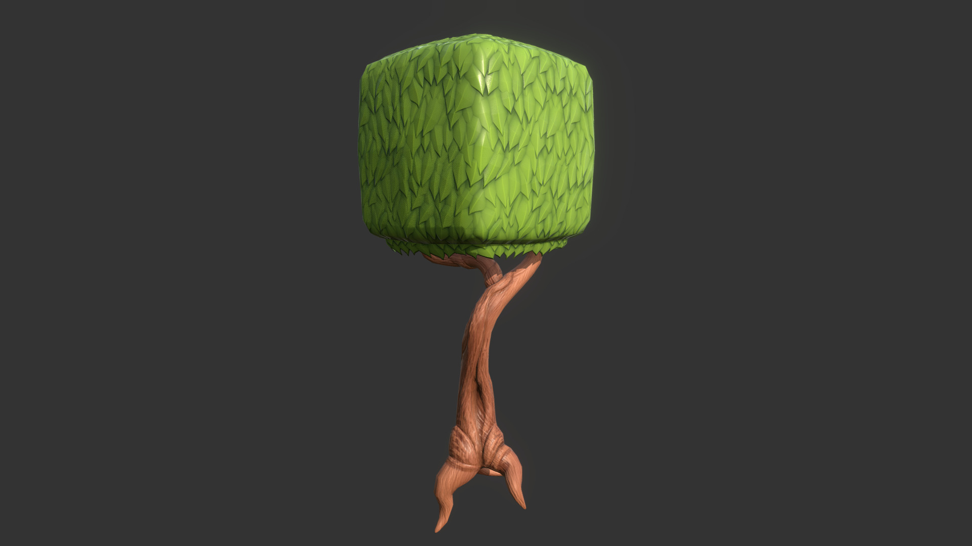 3D model Stylized Tree - This is a 3D model of the Stylized Tree. The 3D model is about a green leaf with a stem.