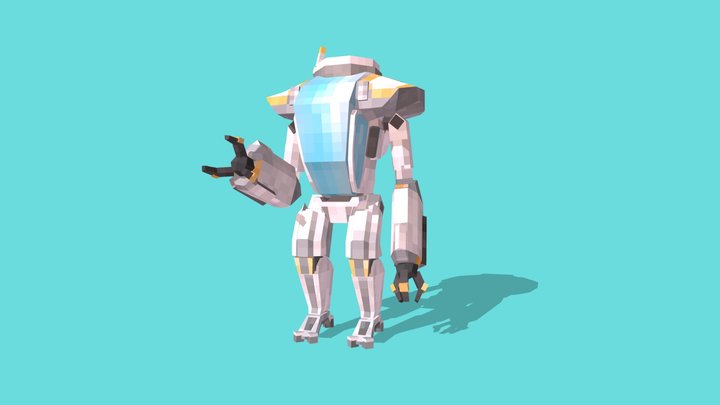 Low-poly exosuit 3D Model