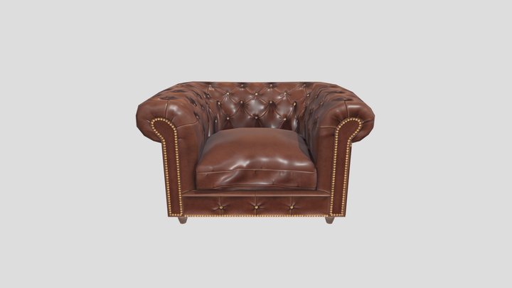 Armchair Low Poly 3D Model