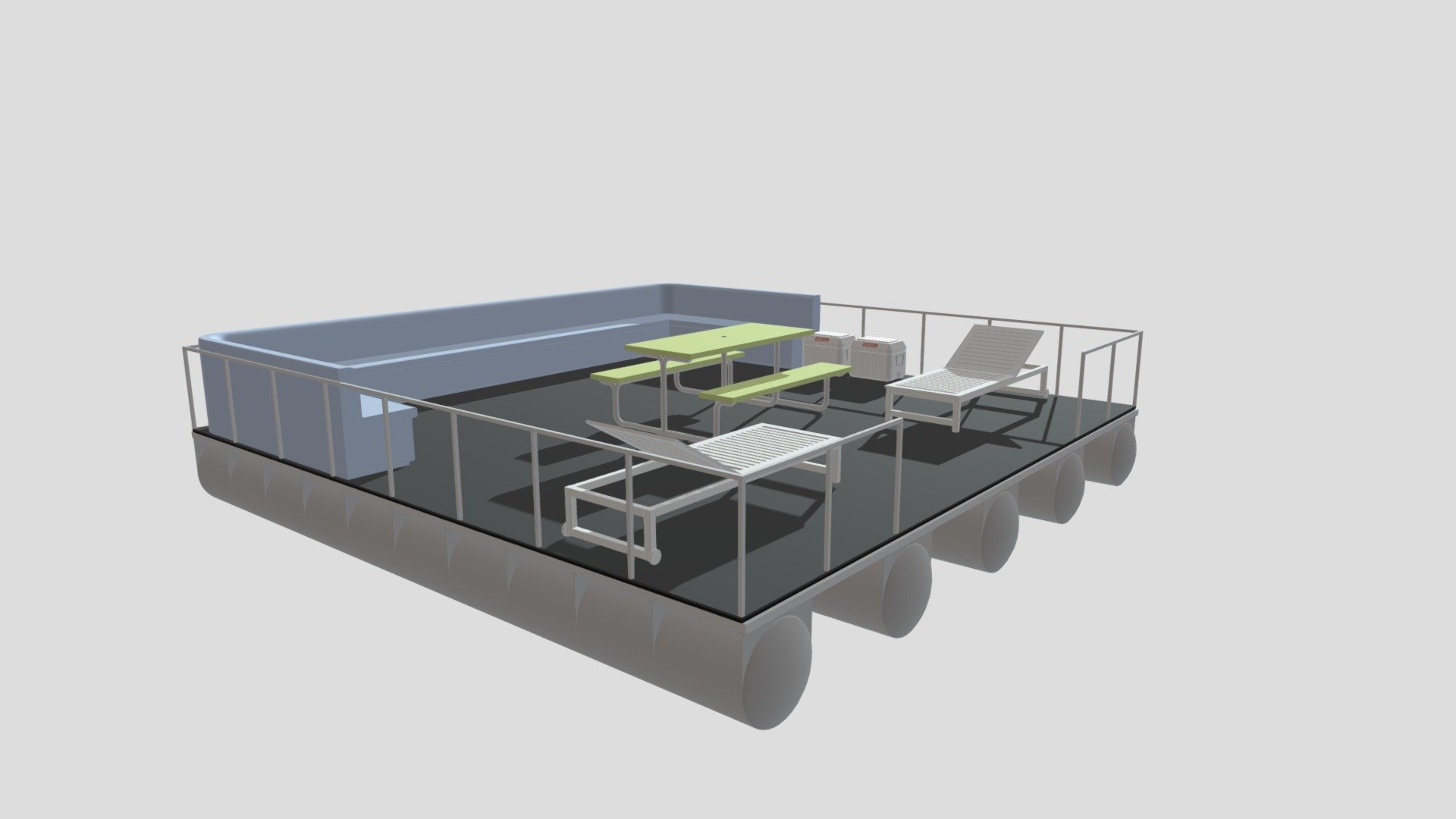 Pontoon Hangout Concept — Sketchfab embed 3D viewer