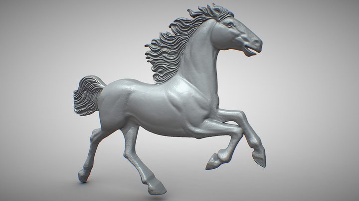 Dall-E Bing AI generated running horse 3d model 3D Model