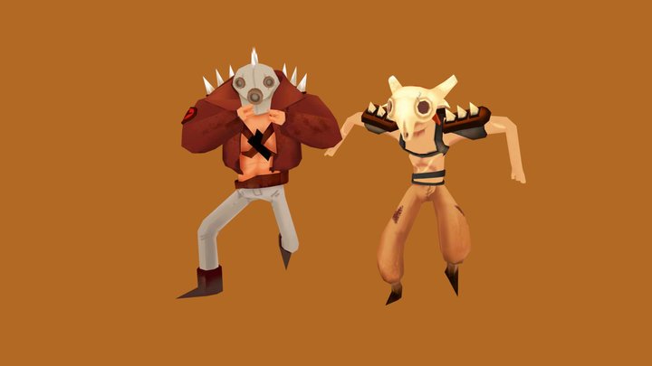 Mad Max Cartoon Characters 3D Model