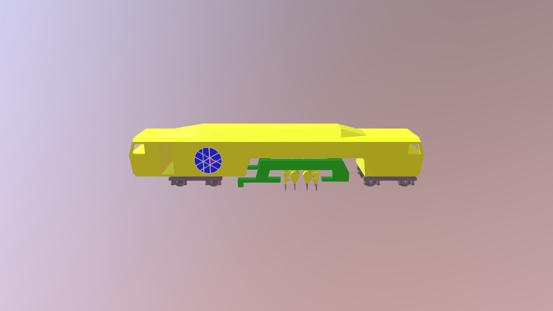 3D model Stopfmaschine - This is a 3D model of the Stopfmaschine. The 3D model is about a green and yellow object.