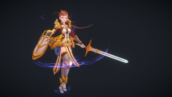 Golden Knight Fan Art 3D Model