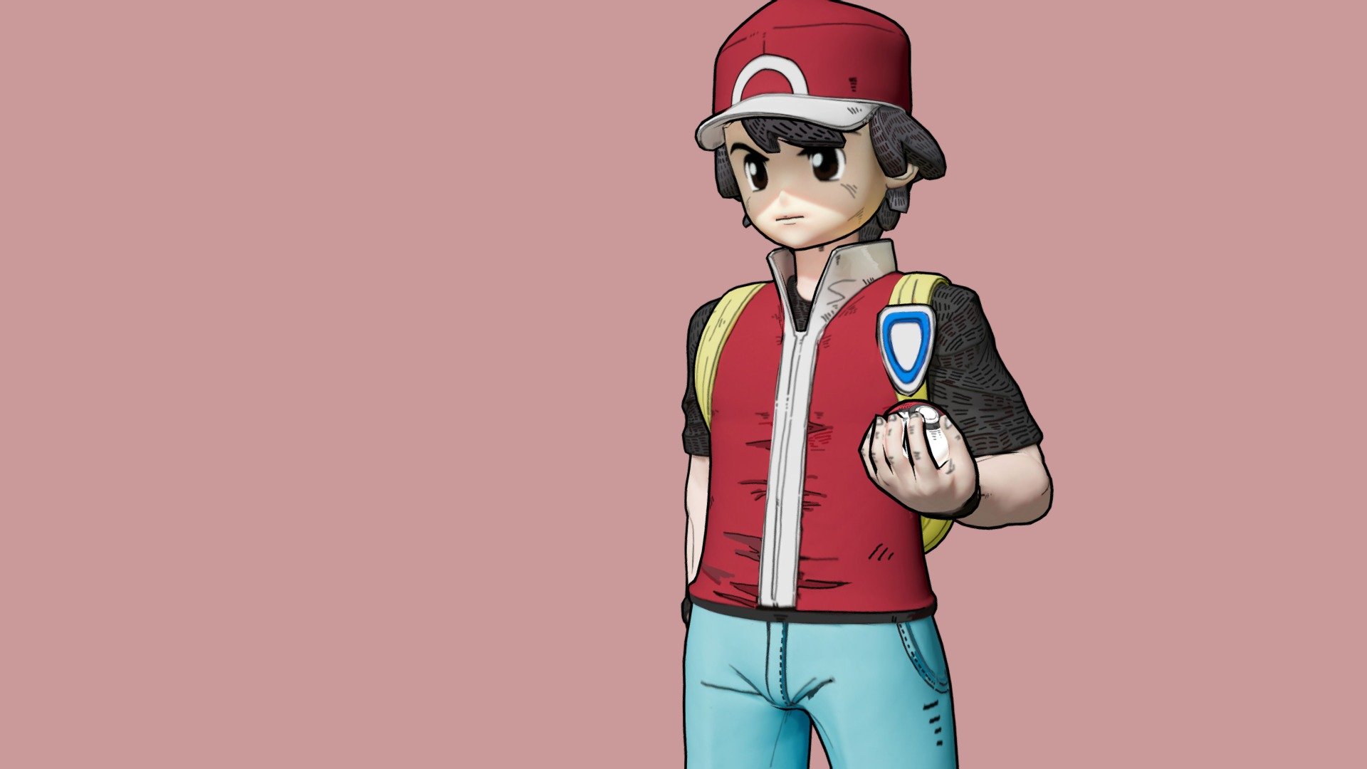 Pokemon trainer illustration, Pokémon, red HD wallpaper