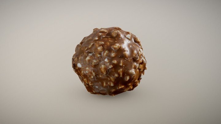 Hazelnut Chocolate (Surface Macro) 3D Model