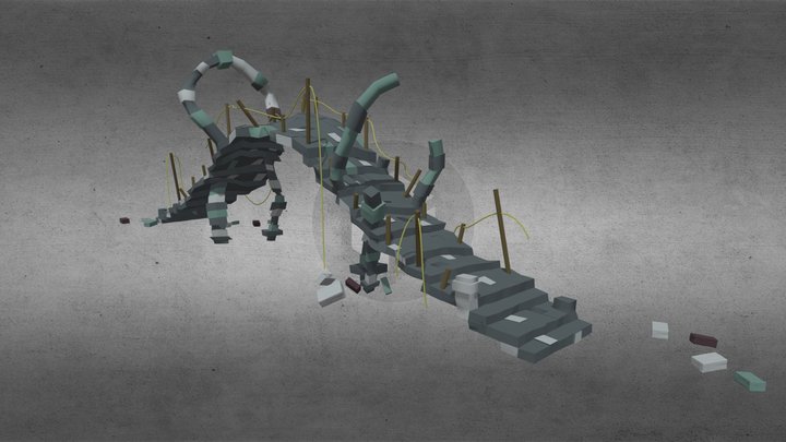 Ancient ruined bridge - FBX version 3D Model