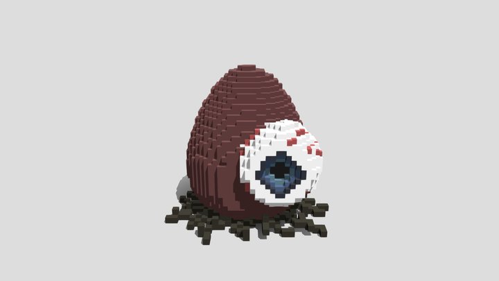 Monster Egg: Eye Voxel 3D Model