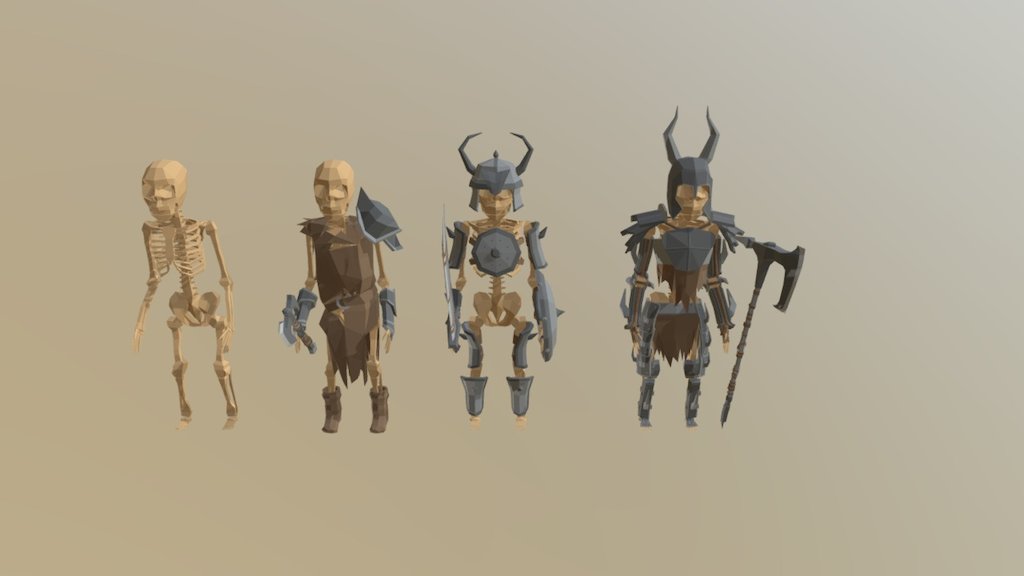 WIP Skeleton Enemies - 3D model by Ventuar [d619264] - Sketchfab