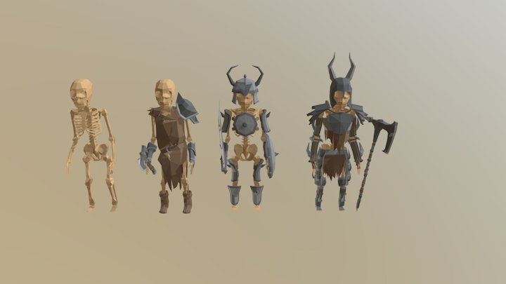 WIP Skeleton Enemies 3D Model