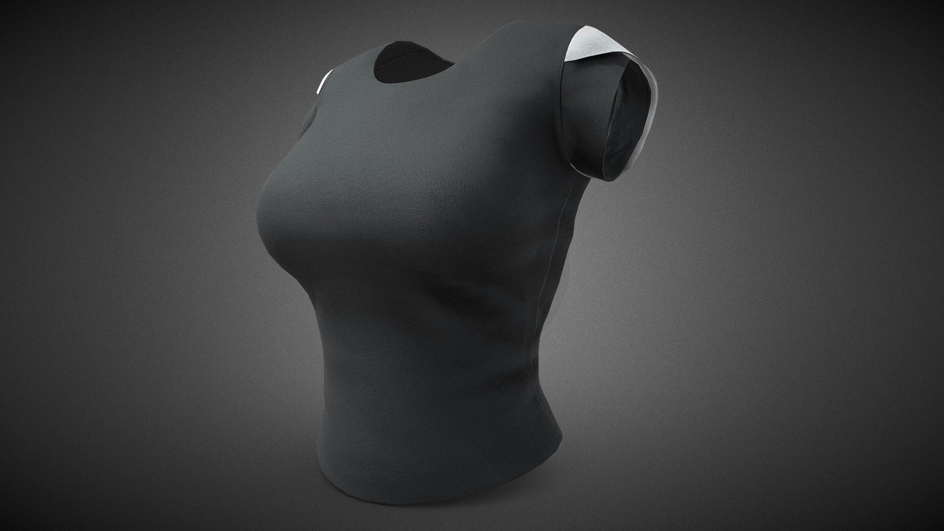 Female Black And White T-Shirt Style 6 - Buy Royalty Free 3D model by ...