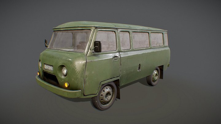 Old Military UAZ 452  |Game-Ready| 3D Model