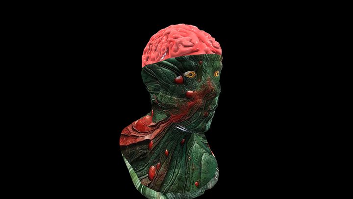 ZOMBIE HEAD EV1LSM1RK 3D Model