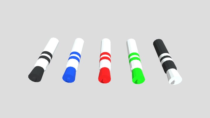 Low Poly Markers 3D Model