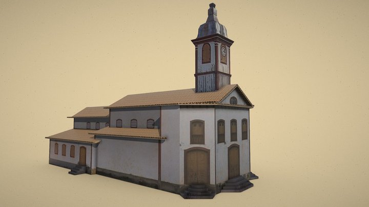 Serro, Minas Gerais, Brazil. Lowpoly. 3D Model