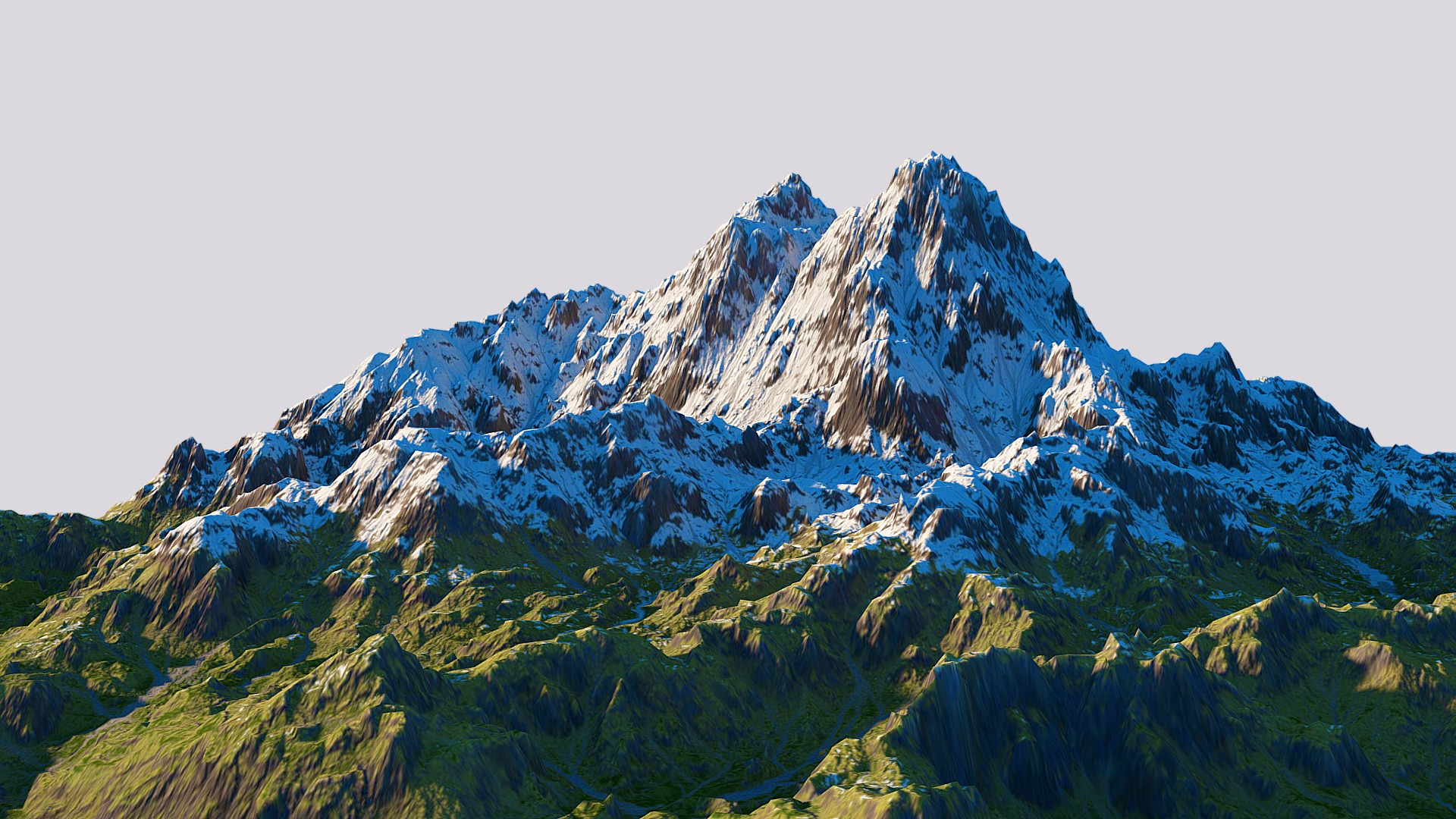 3D model Hero mountain - This is a 3D model of the Hero mountain. The 3D model is about a mountain with snow.