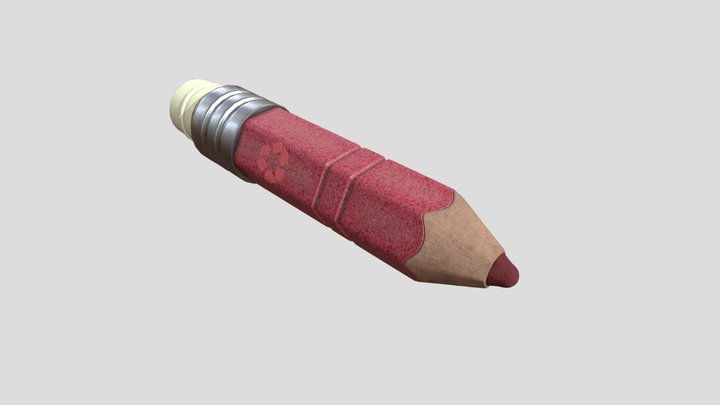 Middle Poly Stylized Pencil 3D Model