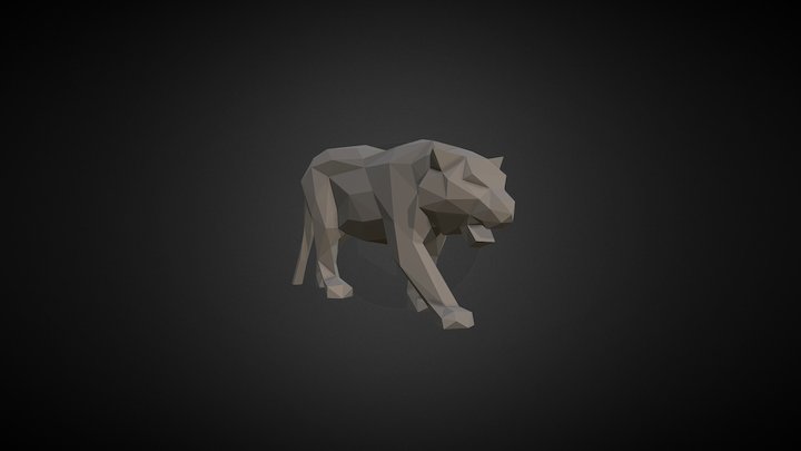 Low Poly Tiger 3D Model
