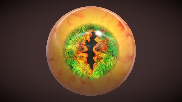 Green dragon eyeball - blender file 3D Model