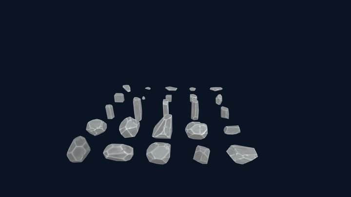 Rock Package (Stylized, Hand-painted, 3D) 3D Model