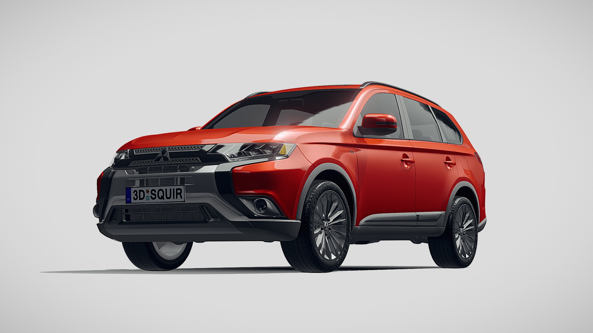 3D model Mitsubishi Outlander 2019 - This is a 3D model of the Mitsubishi Outlander 2019. The 3D model is about a red car with a white background.