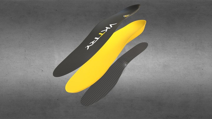Gold VK Carbon Fiber Performance Insole_exploded 3D Model