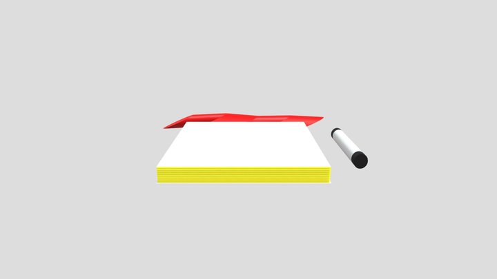 Notebook And Crayon 3D Model