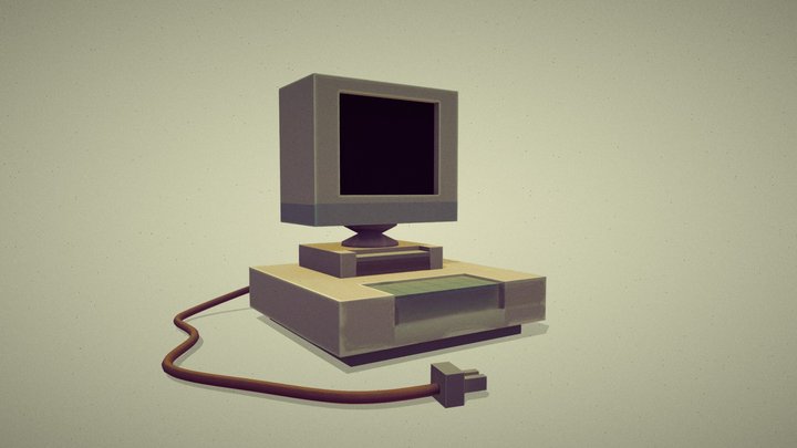 Low Poly Computer 3D Model