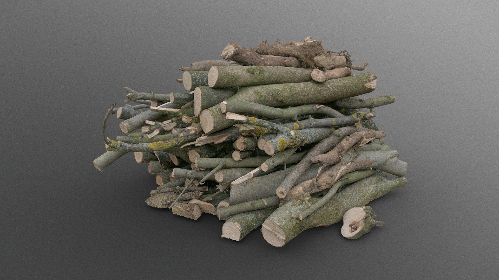 Cut ashree logs stack branches - Buy Royalty Free 3D model by ...