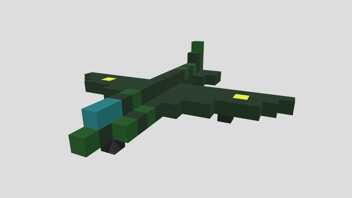 Voxel Plane 3D Model