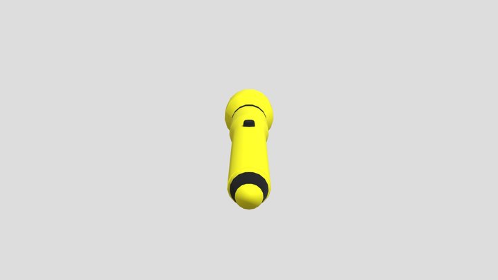 Yellow Flashlight 3D Model