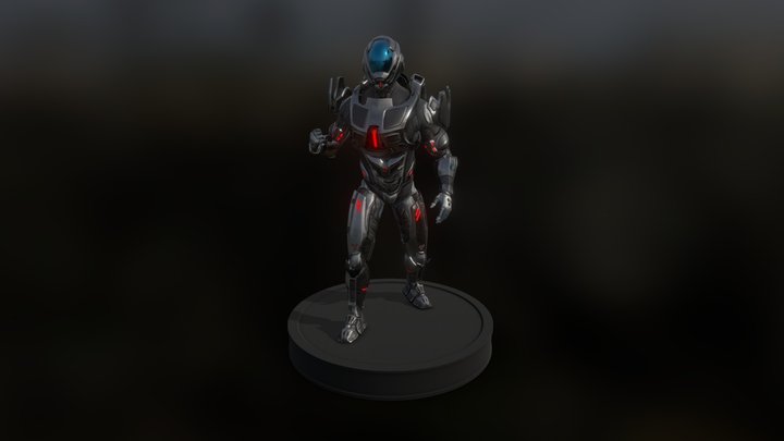 Silver Warrior - Retopoloized 3D Model