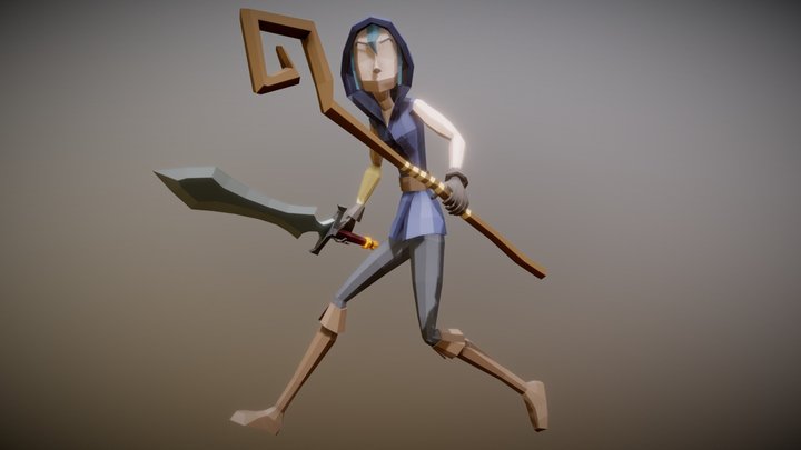 Stylized Female Explorer 3D Model