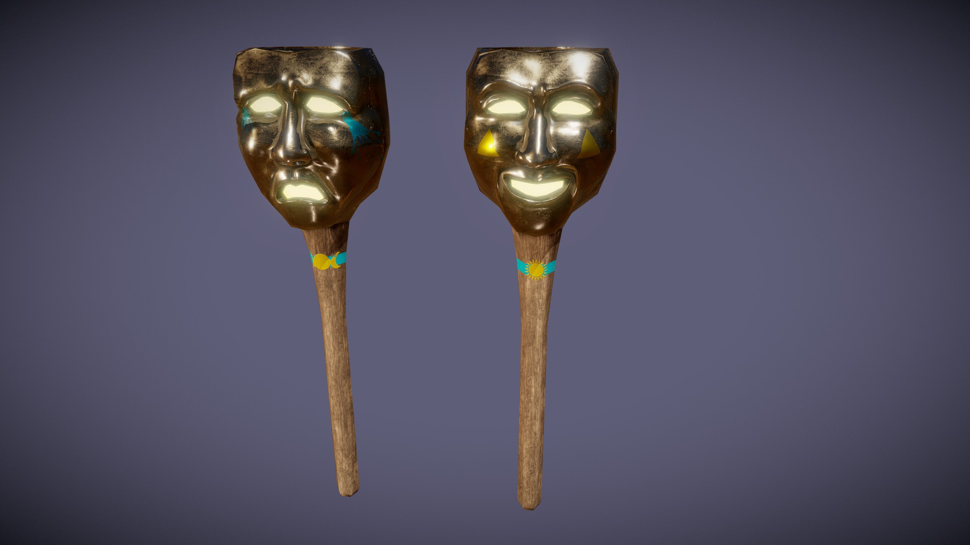 3D model Twin Torches of Hecate - This is a 3D model of the Twin Torches of Hecate. The 3D model is about a pair of toothbrushes.
